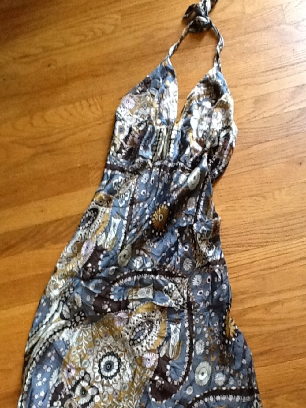 Halter Paisley Slip Dress